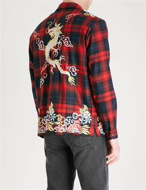 gucci dragon embroidered shirt replica|gucci shirt authentic.